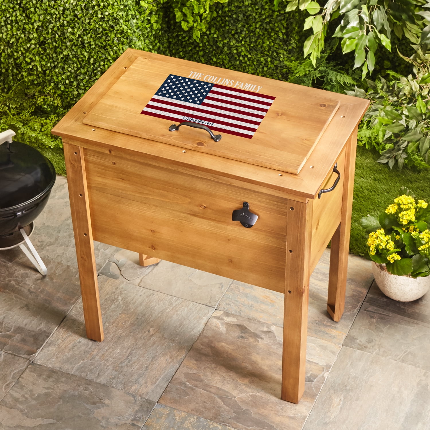 outdoor wooden cooler