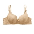 thumbnail image 2 of Hrsba Underwire Bra,Solid Color Lace Push Up Soft Breathable Fabric Gentle Support Regular Wear Intimates for Women, 2 of 6