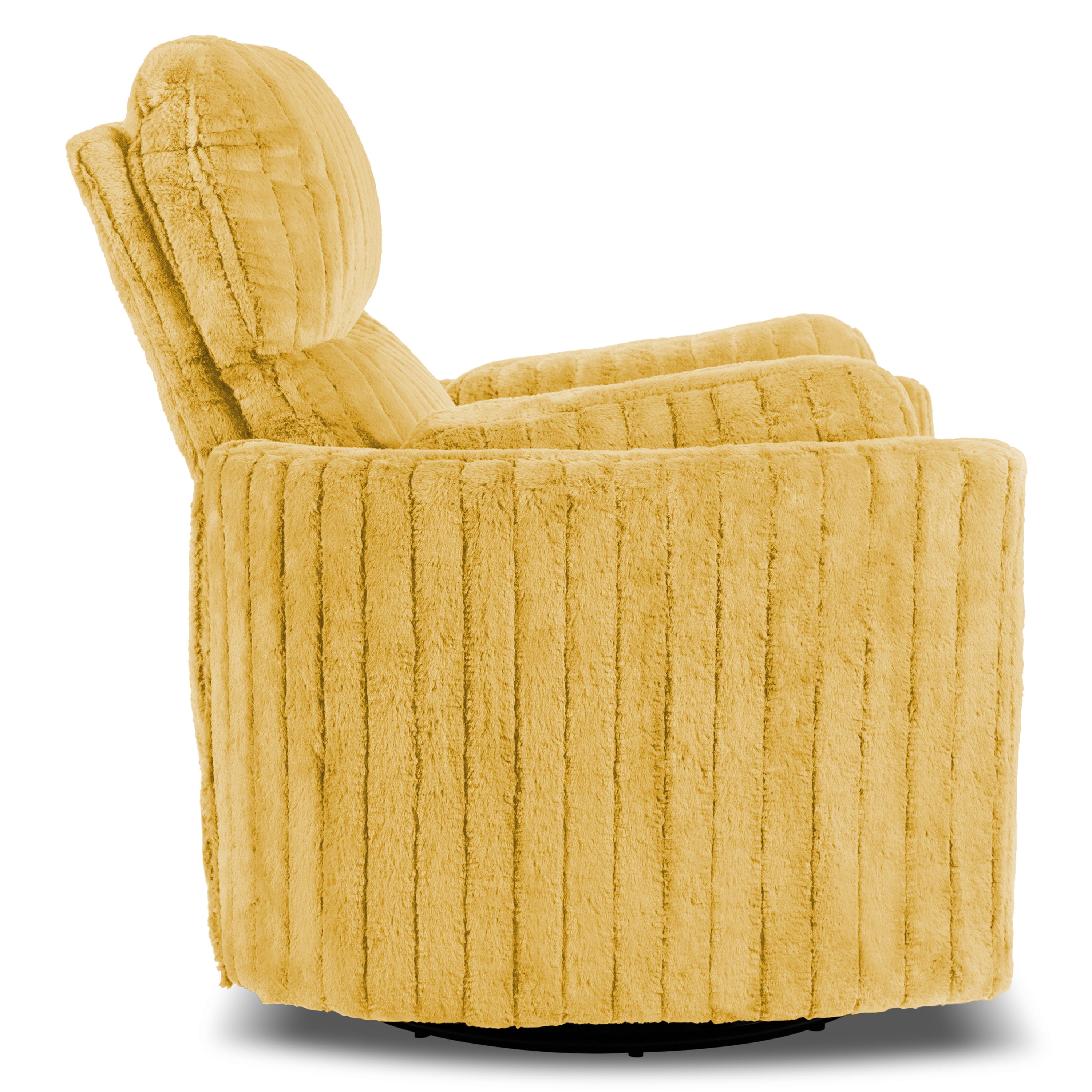 Furniture of America Nyra Chenille Power Swivel Glider Recliner with 2 Pillows for Living Room and Bedroom, Yellow