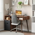 thumbnail image 3 of Giantex Mid-Century PC Writing Desk with Door Cabinet and Drawer, Brown, 3 of 9
