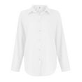 thumbnail image 3 of Maternity Button Down Shirt, Temperature-Regulating Cotton Linen Work Blouse Spring Fall Winter Staple Oversized Fit Hip Length Tunic Machine Wash Cold Date Night Outfit White Xxl, 3 of 4