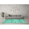 thumbnail image 3 of Ahgly Company Machine Washable Indoor Rectangle Solid Turquoise Blue Modern Area Rugs, 8' x 10', 3 of 4