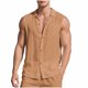 thumbnail image 2 of Camiseta sin mangas con cuello vuelto para hombre, color liso, de lino, informal, sin mangas, con solapa y botones, de poliéster, para verano, 2 of 9