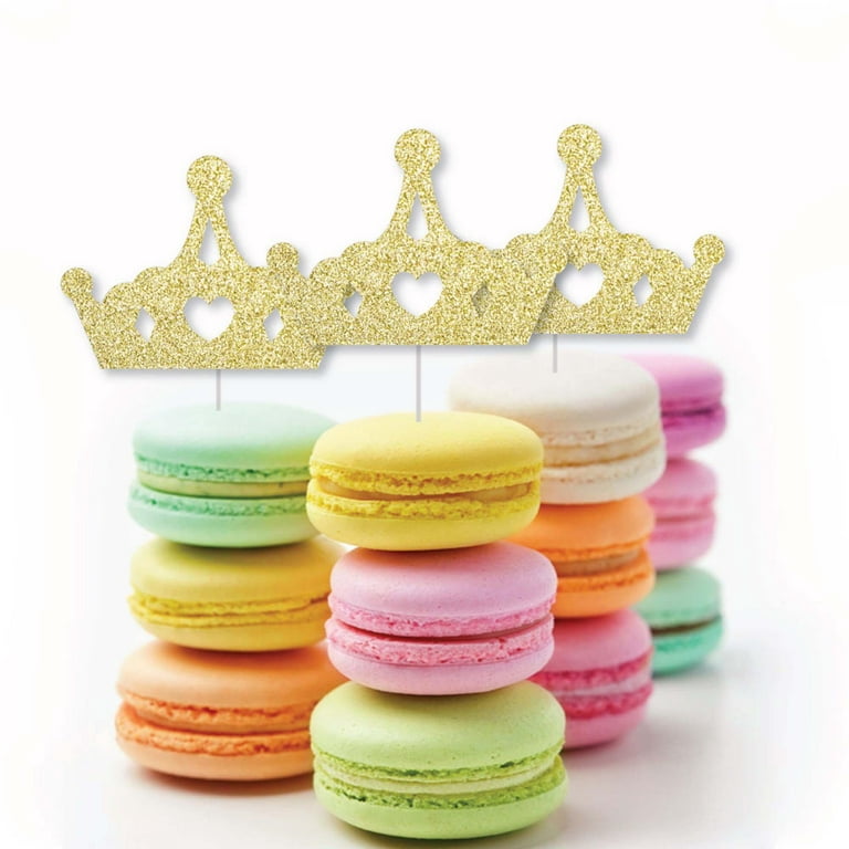 Big Dot Of Happiness Gold Glitter Princess Crown - No-mess Real Glitter  Dessert Cupcake Toppers - Baby Shower Birthday Party Clear Treat Picks - 24  Ct : Target