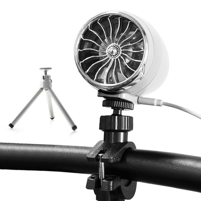 Tignapoo Portable Bike USB Fan with Tripod & Handlebar Mount - Compact & Lightweight in Red or White