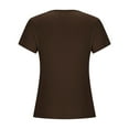 thumbnail image 4 of Lenpel Summer Tops for Women Fashion Short Sleeve Asymmetrical Neck Cut out Slim Tunic T Shirts Going out Tees, 4 of 5