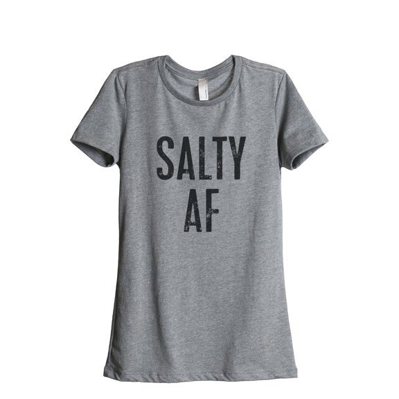 Thread Tank Salty AF Women's Relaxed Crewneck T-Shirt Tee Heather Grey Small