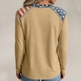 thumbnail image 4 of longantii 3/4 Sleeve T Shirts for Women 250th Anniversary Usa Crewneck Tees Comfy Stars and Stripes Tops Independence Day Blouses Brown M, 4 of 4