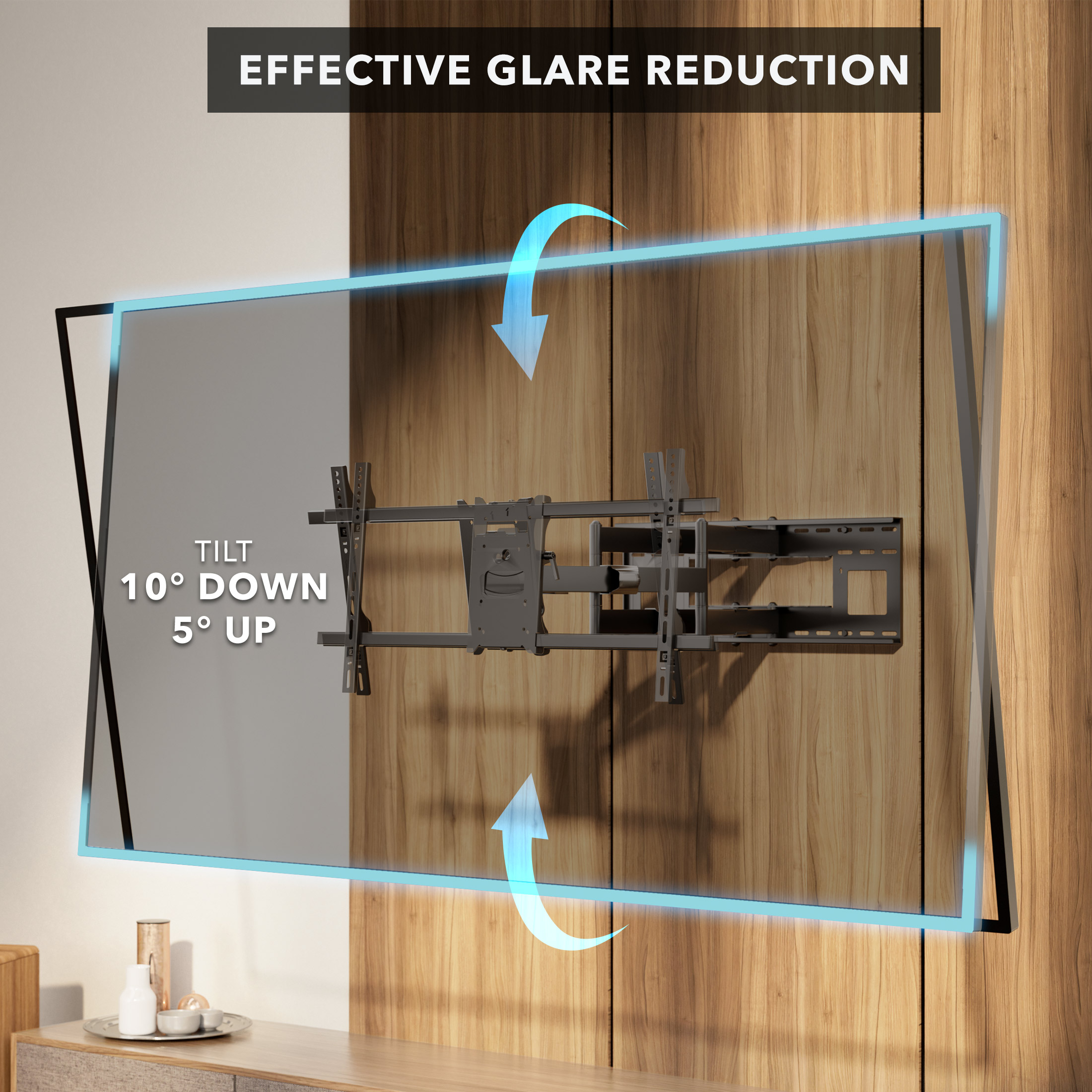 Mount-It! Full Motion Dual Arm TV Wall Mount with Extra Long 36" Extension , Fits 40" to 90" Tv's, Capacity 176 Lbs.