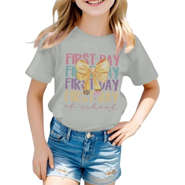 Kureaily Stylish Girls Tops For Everyday Wear Loose Fit Tees & Shirts For Ages 3 16 Perfect For Spring And Summer Easy To Clean Great For