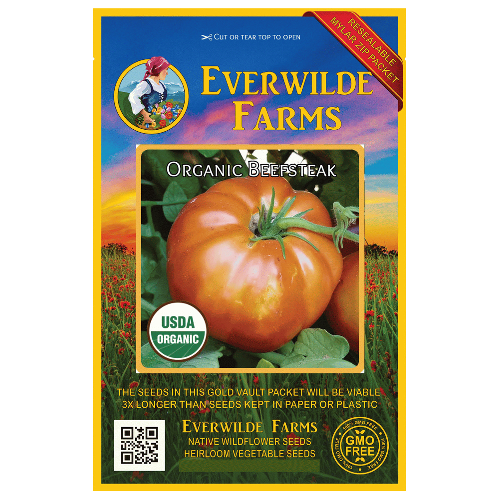 Everwilde Farms 50 Organic Beefsteak Heirloom Tomato Seeds Gold