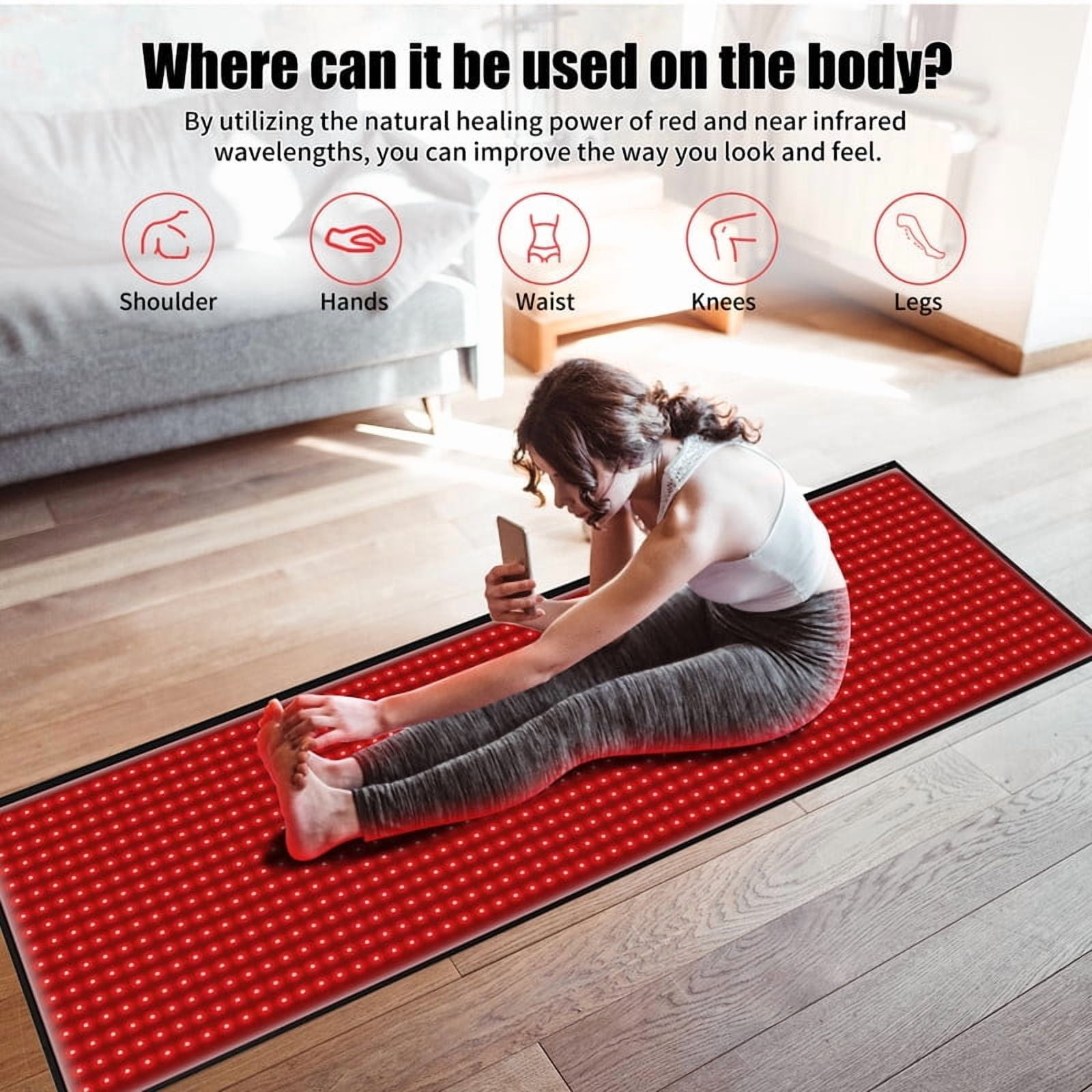 LOONLAI Large Red Light Pad,Whole Body Care Mat