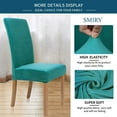 thumbnail image 3 of Velvet Stretch Dining Room Chair Covers, Soft Removable Washable Dining Chair Covers, Set of 2, Peacock Blue, 3 of 7