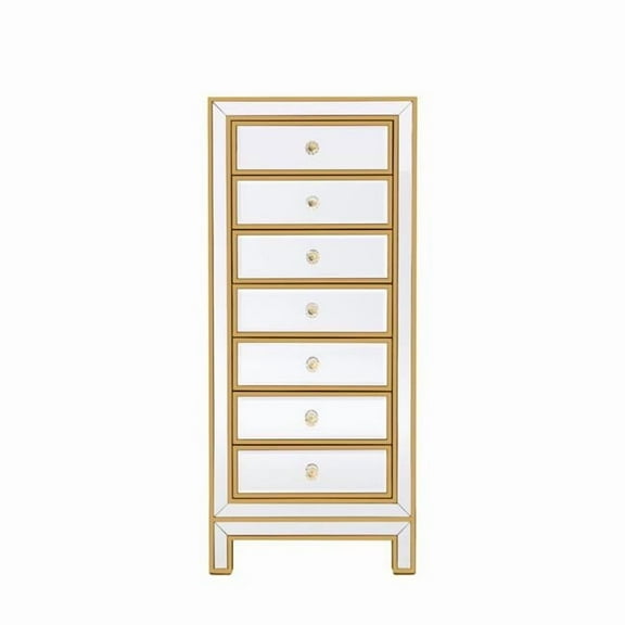 Elegant Decor  38 x 12 x 32 in. Lingerie Chest with 7 Drawers, Gold
