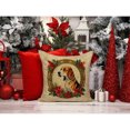 thumbnail image 2 of Foxhound Christmas Flowers Throw Pillow 18 in x 18 in, 2 of 6