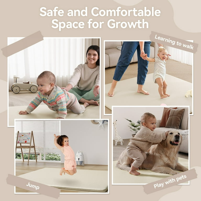 Baby Play Mat, Caveen Vegan Leather Baby Floor Mat Playpen Mat