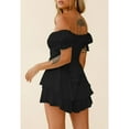 thumbnail image 5 of Pink Queen 2026 Spring Women Boho Off-Shoulder Ruffle Chiffon Summer Shorts Jumpsuit S-XL, 5 of 6
