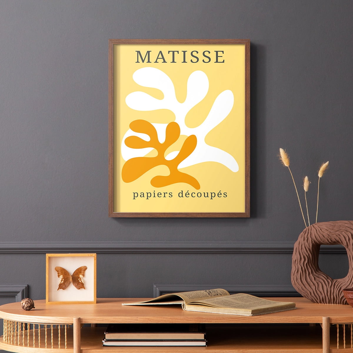 Matisse CCCLVII in Brown Solid Wood 22 x 28 Framed Print