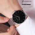 thumbnail image 3 of Men's Watches Luxury Quartz Wristwatch Men Business Casual Watch Fashion Braided Stainless Steel Watch Band Waterproof Watch for Men, 3 of 5