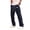 Navy, variant on GrmtClth Mens Pants Comfort‑style Side White Double Stripe With Label Drawstring Elastic Waist Trousers Daily Street Wear Navy L