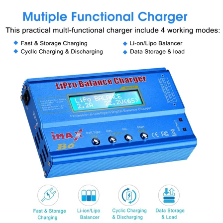B6 Lipo Battery Charger 80W 6A for 1S-6S LiPo Lilon Life NiCd NiMh PB RC Battery