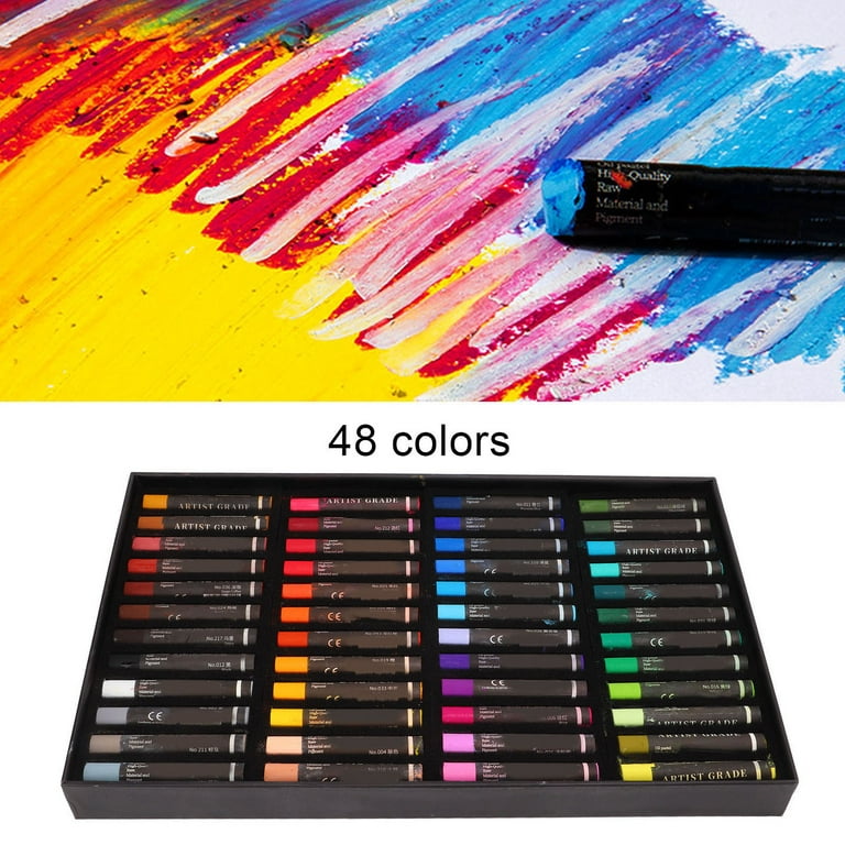 Zenacolor Oil Pastels for Artists (Set of 48) - Pastel Oil Pastels for Kids - High-Pigment Water-Resistant Oil Pastel Colors - Soft Texture, No