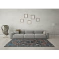 thumbnail image 3 of Ahgly Company Indoor Square Persian Light Blue Traditional Area Rugs, 5' Square, 3 of 4