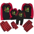 thumbnail image 1 of Conjuntos de pijamas navideños familiares a juego Grinch 2024, pijama de Grinch con parte superior y pantalones de pijama a cuadros, pijama de Grinch para niños y adultos para la familia, 4 Años, 1 of 4