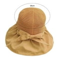thumbnail image 5 of Skymirror Sun Hat Large Brim Foldable Hollow Breathable Floppy UV Protection Bow Tie Decor Women Sunscreen Summer Hat Beach Cap for Outdoor, 5 of 7