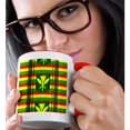 thumbnail image 2 of 3dRose, Tribal styled pattern of the Kanaka Maoli, historical flag of Hawaii, 15oz Two-Tone Red Mug, 2 of 7