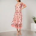 thumbnail image 2 of Robes Décontractées pour Femmes en Maille à Paillettes Fraise, Tunique à Col Rond, Robes d'Été de Fête pour Femmes, Plage avec Manches, Robe, 2 of 9