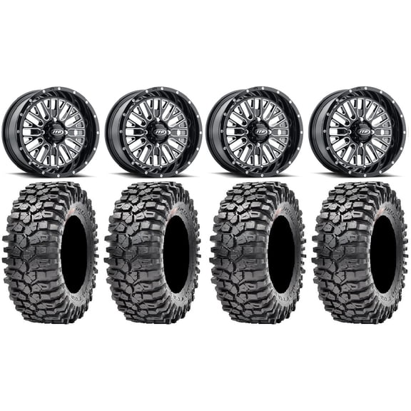 ITP Momentum 14" Wheels Milled 32" Roxxzilla 396 Tires Can-Am Maverick X3 / Honda Pioneer 1000 / Talon