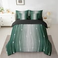 thumbnail image 2 of YST Emerald Watercolor Comforter Set, 7-Piece, Full, Geometric Wave, Ombre, Green and Grey, Abstract Lines, Bedding Set, 2 of 4