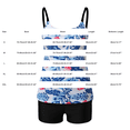 thumbnail image 2 of VISALY Print Tankini Set Two Piece Swimsuit with Boyshorts Adjustable Spaghetti Straps Bathing Suit Tank Top with High Waist Boy Shorts Swimwear Tummy Control Blouson Modest Tankini Sets Black L, 2 of 3