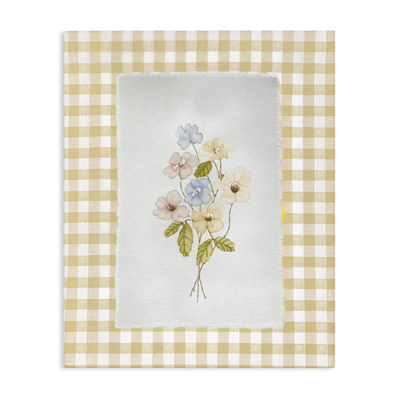 Stupell Industries Soft Gingham Flowers Canvas Wall Art, design by Arlington Prints