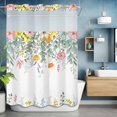 thumbnail image 6 of Easter No Hooks Shower Curtain with Snap-in Liner Spring Pink Yellow Blue Floral Eucalyptus Leaves Shower Curtains for Bathroom, Waterproof, Easy Install, Washable 72"x96", 6 of 9