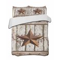 thumbnail image 2 of Quilts Full Size, Texas Star Grey Wooden Soft Comforter Bedding Set for Bed, Farmhouse Berry Countryside Lightweight Quilted Bedspread with Pillow Cover(2 Pieces) for All Season, 78x90 Inch, 2 of 6