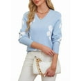 thumbnail image 3 of Vividaire Women's Fall Sweaters Casual Floral Knit Long Sleeve Pullover Tops, 3 of 6