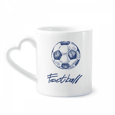 

Simple Cartoon Football Blue Pattern Mug Coffee Cerac Drinkware Glass Heart Cup