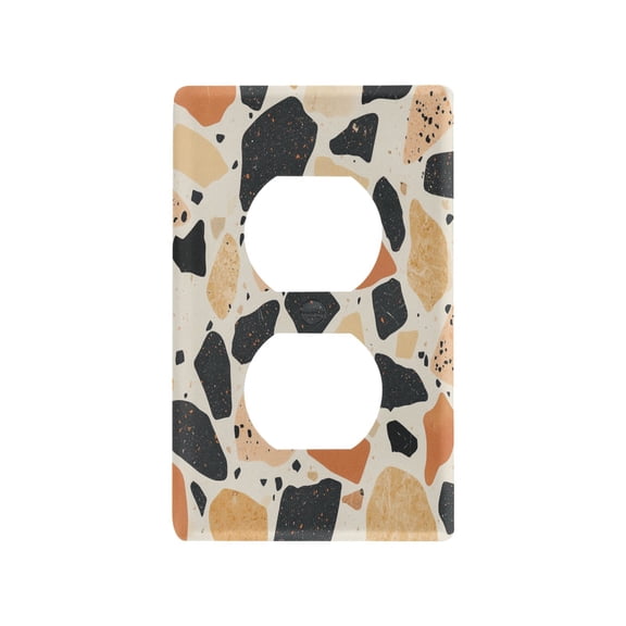 New Flame-Retardant Switch Plate Cover,DIY Wall Plate Decor with Screws,A Terrazzo Pattern
