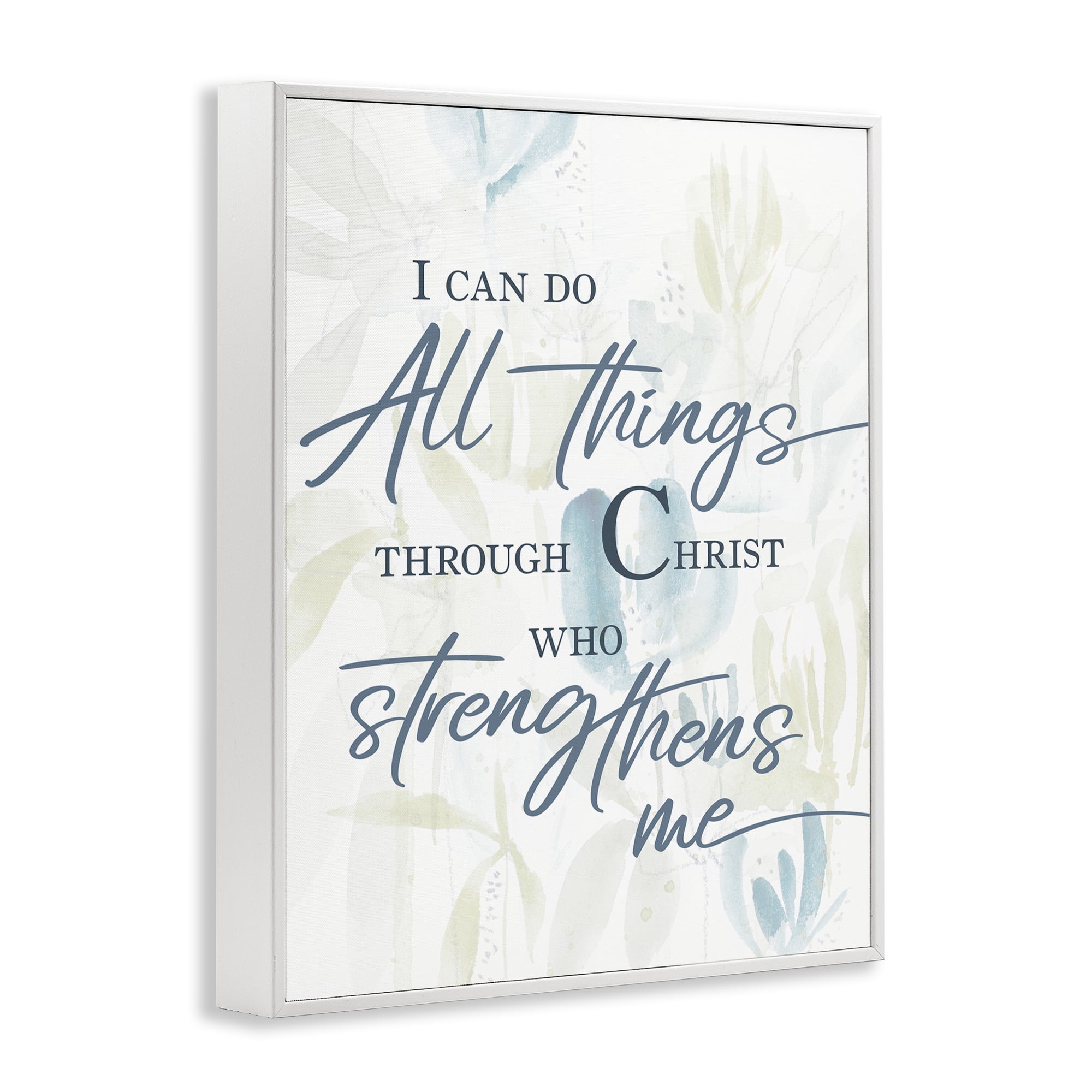 Stupell Industries All Things Through Christ White Framed Giclee Art, design by Krinlox