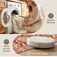 thumbnail image 5 of ODIKA 2'x3' Ivory Amber Aviary Medallion Geometric Washable Doormat Traditional Symmetrical Pattern with Ornate Floral Non-Slip, Low Pile for Entryway, Kitchen, Laundry Room, 5 of 7