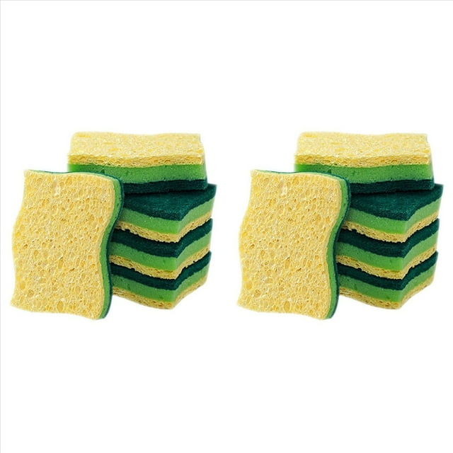 Esponjas de Cocina para El Hogar de Celulosa Que No Rayan, 10 Paquetes de Esponja de Platos, Esponja Fregadora de Platos Multiusos para El Hogar