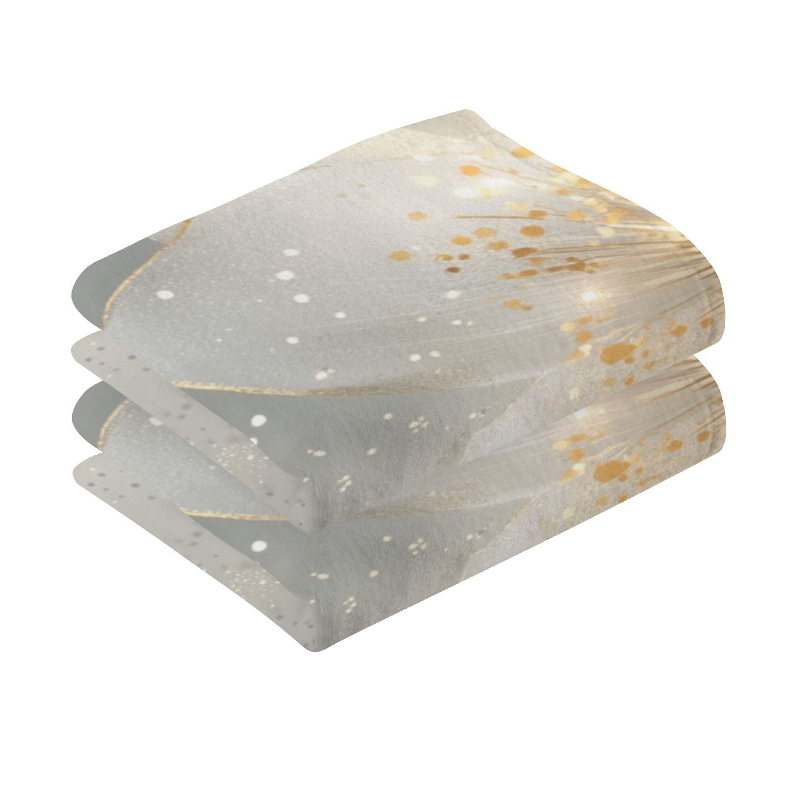 Gold Flowers Hand Towels Cotton Bath Towels Large Face Towels Absorbent for Bathroom 2 Packs