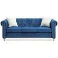 thumbnail image 3 of City Chic Sofa - Modern Velvet Living Room Couch, Navy Blue, 3 of 9