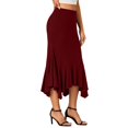 thumbnail image 5 of RUTAYY Women Long Satin Versatile Skirt Elegant High Waist Party Wedding Flared A-Line Midi Skirts Solid Color Flowy Swing Skirts, 5 of 8