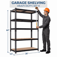 thumbnail image 2 of Xiweot Heavy Duty Garage Shelves, 2400 lbs 5-Tier Metal Storage Shelves, Adjustable Narrow Storage Rack for Garage Basement Pantry Laundry, Boltless Easy Assembly, 28”W x 12”D x 60”H, 2 of 7