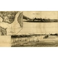 thumbnail image 2 of Vintage Maps 24x17 White Modern Wood Framed Museum Art Print Titled - Charleston Harbor assault on Fort Sulivan during the siege of Charleston 1780, 2 of 4
