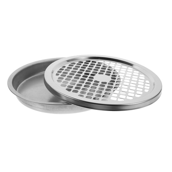 HEMOTON Stainless Steel Trash Can Ashtray with Grid Lid for Kitchen Use Silver Compact Size