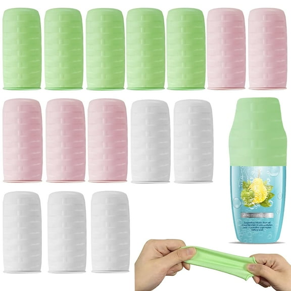 15 Pack Elastic Sleeves for Leak Proofing Travel, Silicone Travel Bottle Covers Leak Proof Sleeves, Silica Leak locks Toiletry Skins, Reusable Accessory for Travel Toiletries